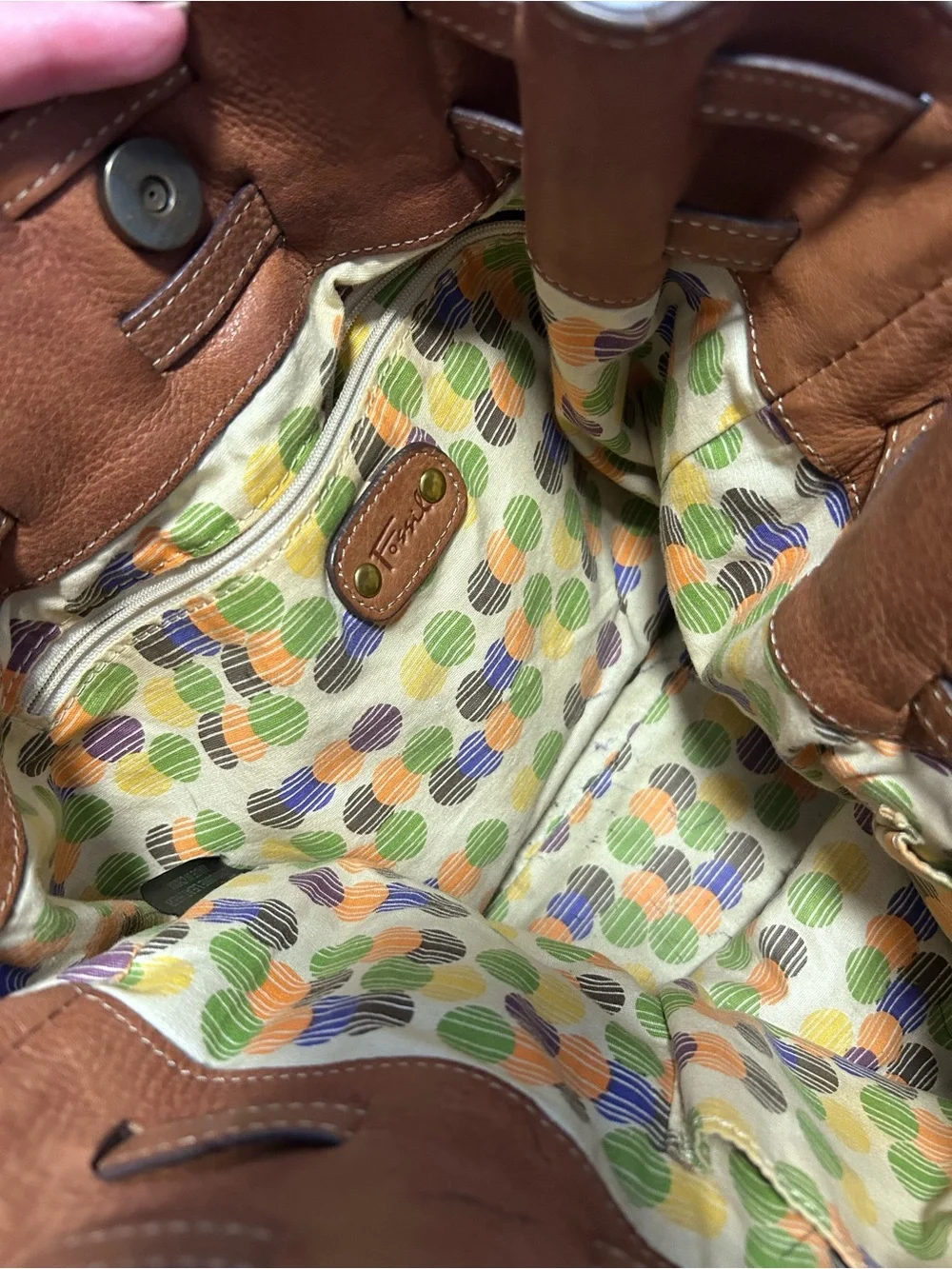 Fossil Brown Leather Slouchy Hobo Bag Purse